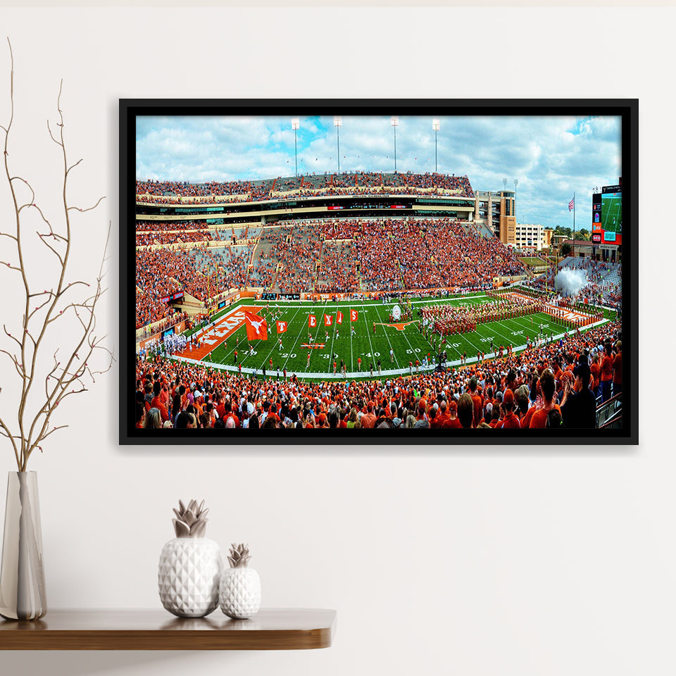 Darrell K Royal Stadium Framed Canvas Prints Texas Memorial Wall Art,Sport Stadium Art Prints, Fan Gift