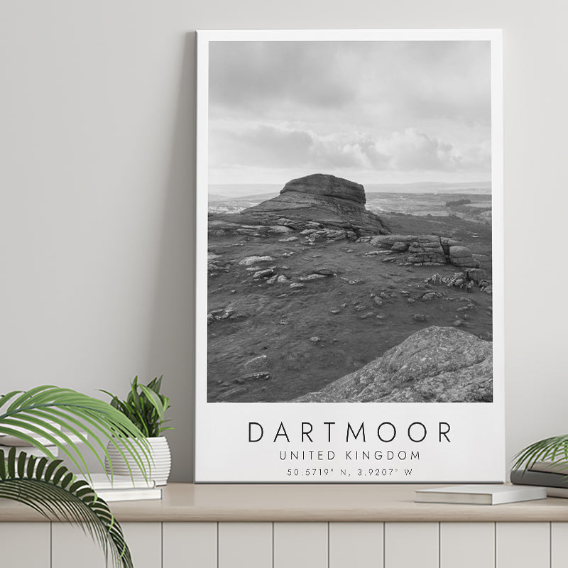 Dartmoor National Park Travel Art Black And White Decor Canvas Prints Wall Art Home Decor
