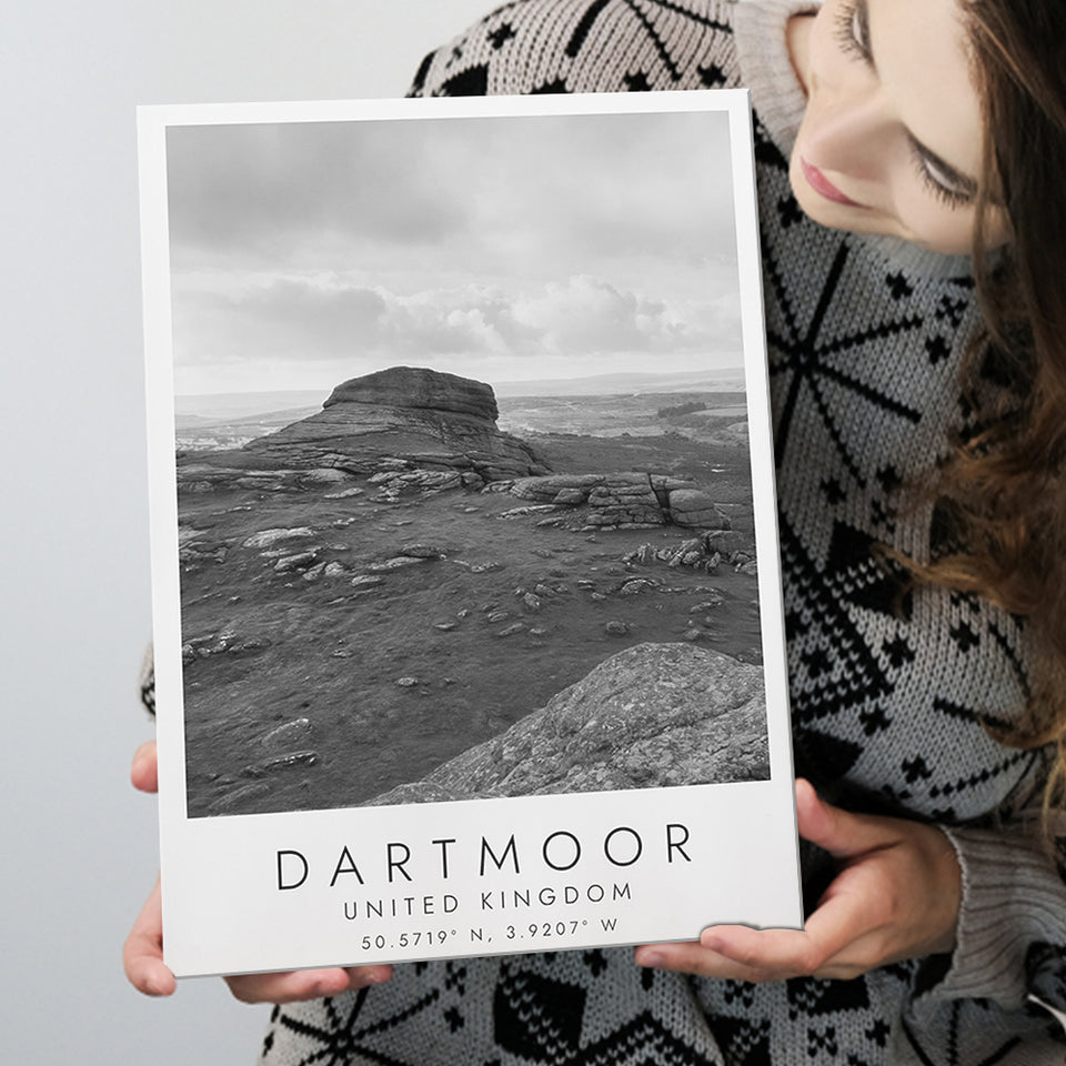 Dartmoor National Park Travel Art Black And White Decor Canvas Prints Wall Art Home Decor