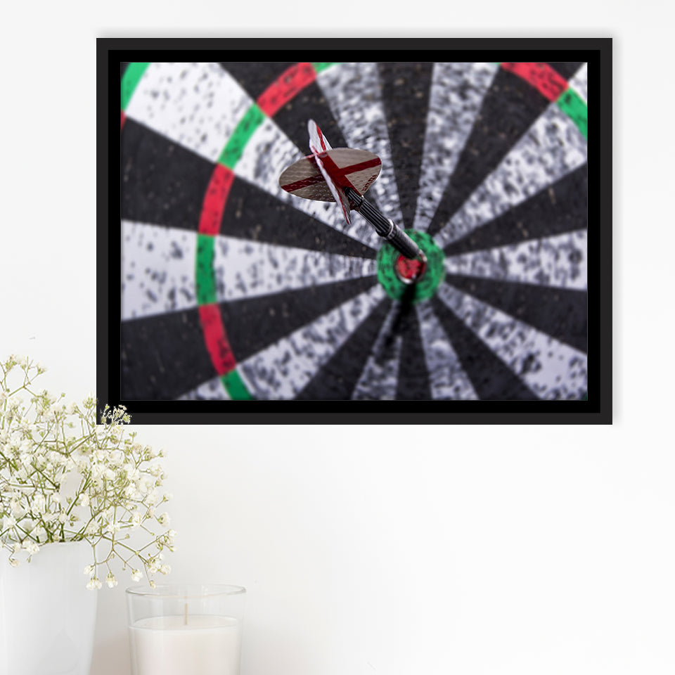 Darts, Darts Framed Canvas Prints Wall Art Decor, Black Floating Frame