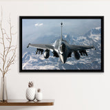 Dassault Rafale War Airplane Aircraft Framed Canvas Prints Wall Art Decor - Painting Canvas, Black Framed Picture
