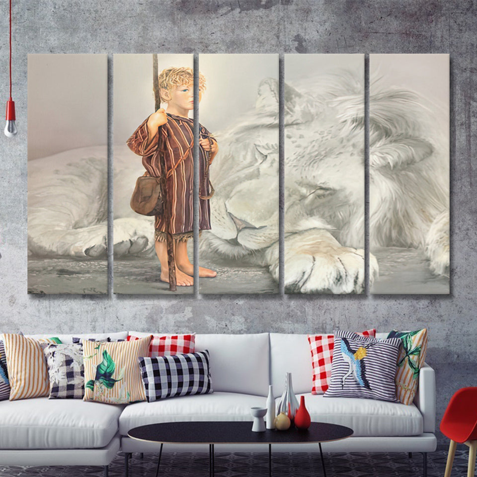 Davids First Goliath 5 Piece B Multi Panels Canvas Prints Wall Art - Painting Canvas,Wall Decor