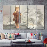 Davids First Goliath 5 Piece B Multi Panels Canvas Prints Wall Art - Painting Canvas,Wall Decor