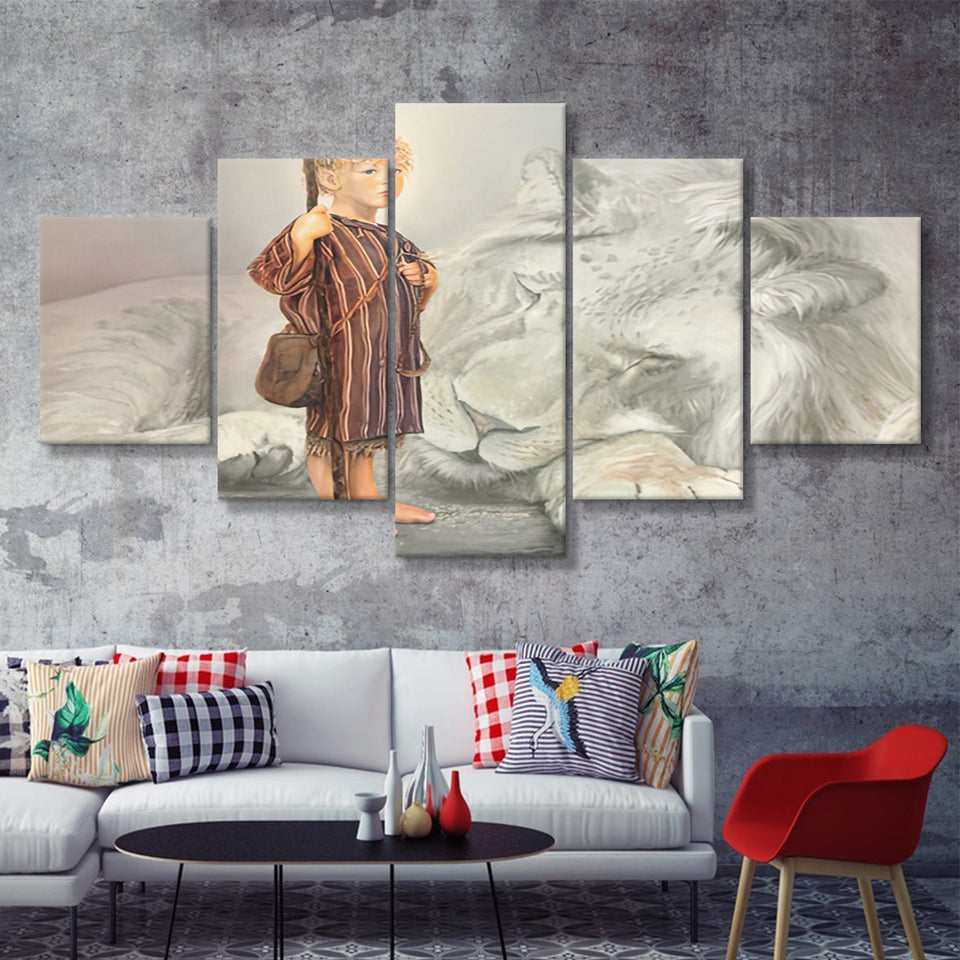 Davids First Goliath 5 Piece Multi Panels Canvas Prints Wall Art - Painting Canvas,Wall Decor