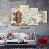 Davids First Goliath 5 Piece Multi Panels Canvas Prints Wall Art - Painting Canvas,Wall Decor
