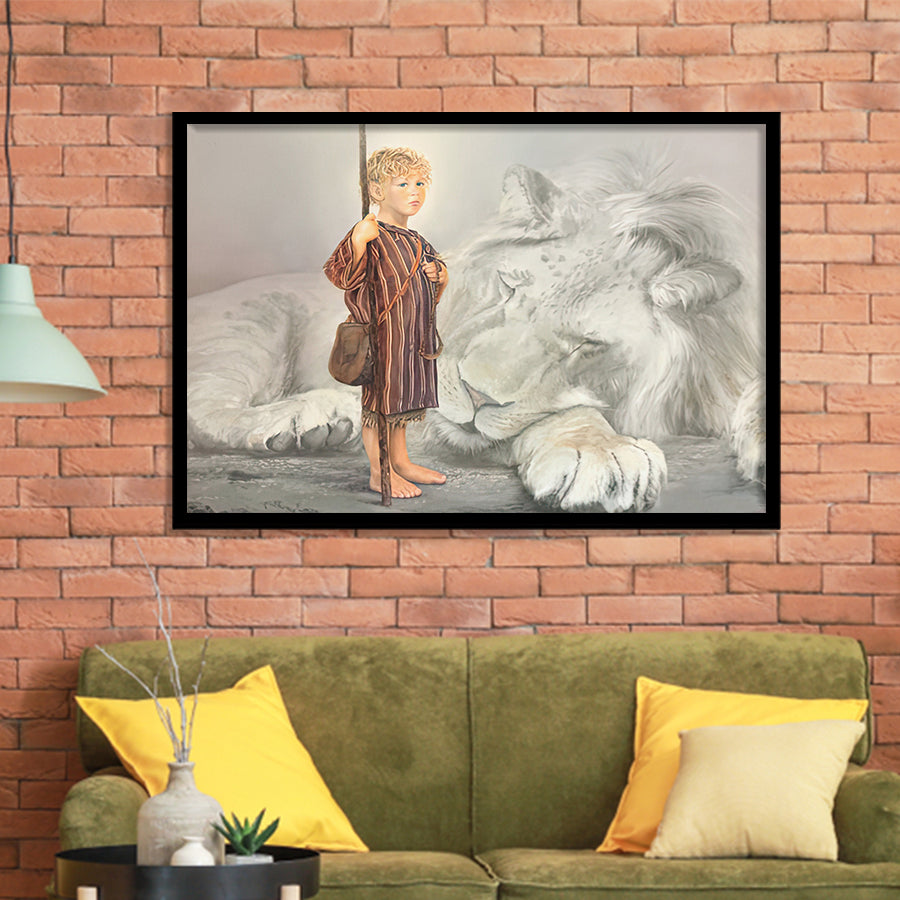 Davids First Goliath Framed Art Print Wall Decor - Painting Art, Framed Picture, Home Decor