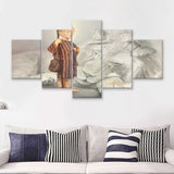 Davids First Goliath 5 Piece Multi Panels Canvas Prints Wall Art - Painting Canvas,Wall Decor