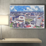 Davis Wade Stadium Bulldogs Stadium Watercolor, Sport Art Prints Fan Gift, Canvas Prints Wall Art Decor