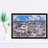 Davis Wade Stadium Bulldogs Stadium Watercolor, Sport Prints Fan Gift, Framed Art Prints Wall Art Decor