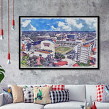 Davis Wade Stadium Bulldogs Stadium Watercolor, Sport Prints Fan Gift, Framed Art Prints Wall Art Decor