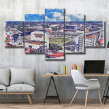 Davis Wade Stadium Bulldogs Stadium Watercolor, 5 Pieces, Multi Panel Canvas Prints Wall Art Decor