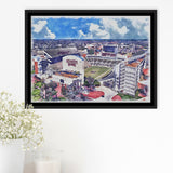 Davis Wade Stadium Bulldogs Stadium Watercolor, Sport Art Prints Fan Gift, Framed Canvas Prints Wall Art Decor