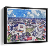 Davis Wade Stadium Bulldogs Stadium Watercolor, Sport Art Prints Fan Gift, Framed Canvas Prints Wall Art Decor