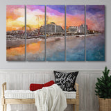 Daytona Beach Florida Usa Beachfront Skyline 5 Pieces Extra Large Canvas Prints Wall Art Home Decor