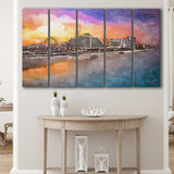 Daytona Beach Florida Usa Beachfront Skyline 5 Pieces Extra Large Canvas Prints Wall Art Home Decor