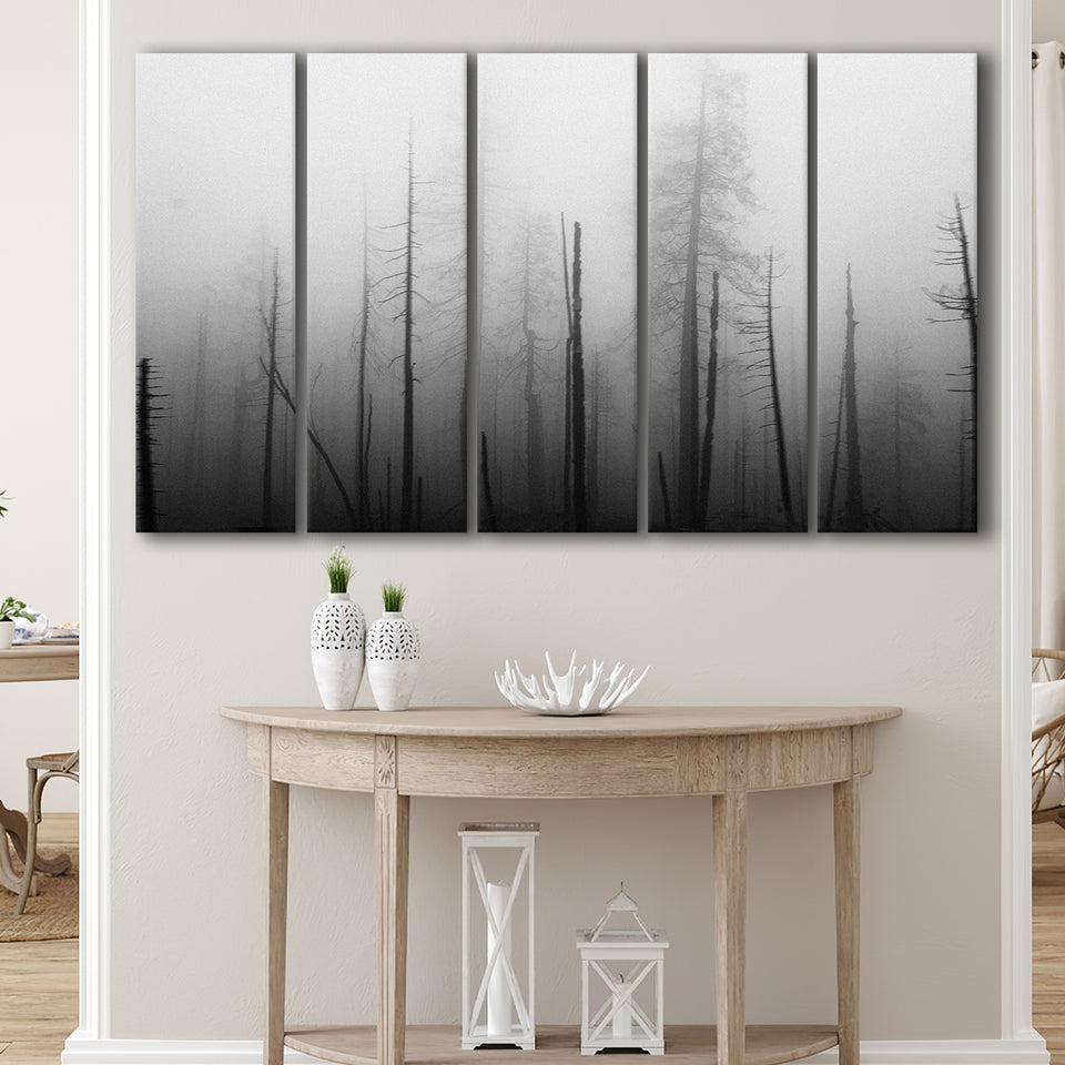 Dead Forest Canvas , Gothic Theme, 5 Panel B Canvas Prints Wall Art, Extra Large Canvas Decor