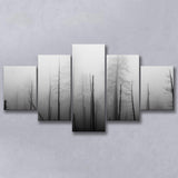 Dead Forest Canvas, Gothic Theme, 5 Panel Canvas Prints Wall Art,Mixed Canvas, Large Canvas