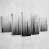 Dead Forest Canvas, Gothic Theme, 5 Panel Canvas Prints Wall Art,Mixed Canvas, Large Canvas