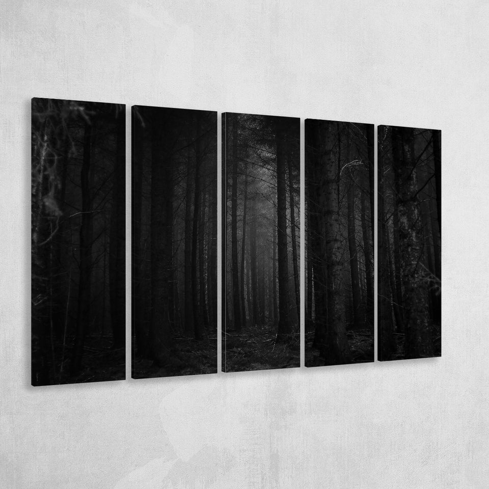 Dead Forest Decor , Gothic Room,Gothic Theme Canvas Art, 5 Panel B Canvas Prints Wall Art, Extra Large Canvas Decor