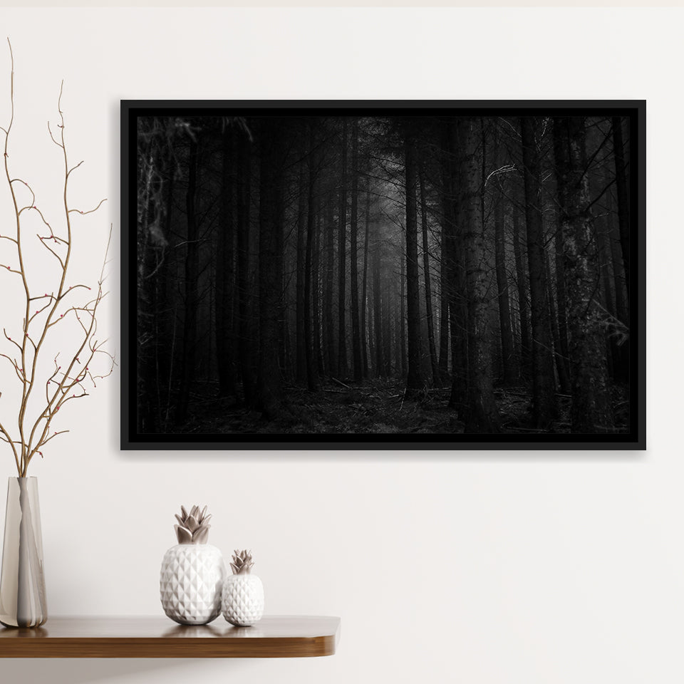 Dead Forest Decor , Gothic Room,Gothic Theme Canvas Art Framed Canvas Prints Wall Art, Floating Frame, Large Canvas Home Decor