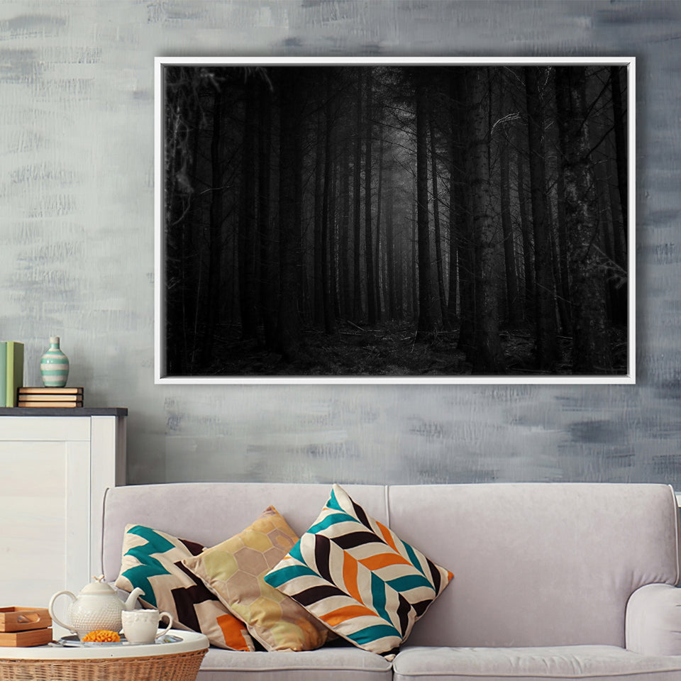 Dead Forest Decor , Gothic Room,Gothic Theme Canvas Art Framed Canvas Prints Wall Art, Floating Frame, Large Canvas Home Decor