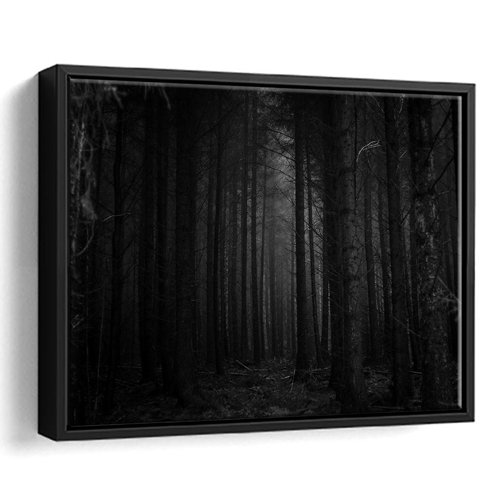 Dead Forest Decor , Gothic Room,Gothic Theme Canvas Art Framed Canvas Prints Wall Art, Floating Frame, Large Canvas Home Decor