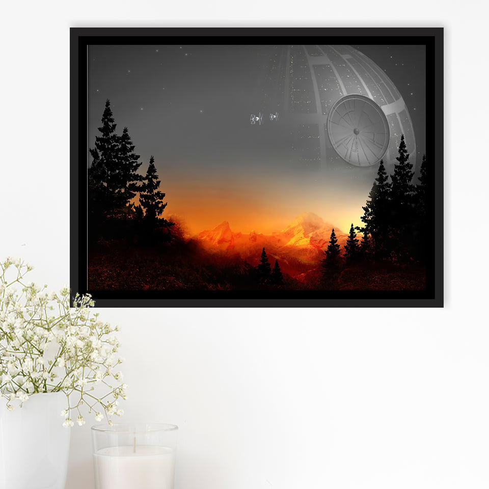 Death Star Movie Framed Canvas Prints Wall Art - Painting Canvas, Wall Decor, Canvas Art, Floating Frame