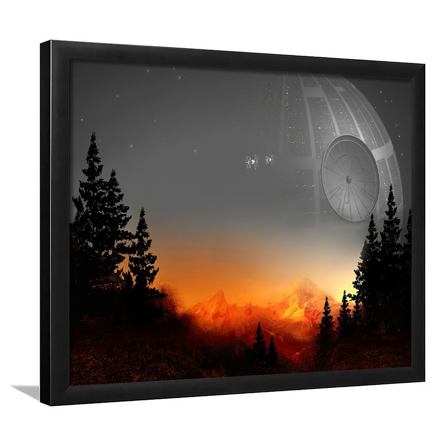 Death Star Movie Framed Art Prints Wall Decor - Painting Prints, Wall Art, Framed Picture, Black Frame