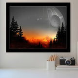 Death Star Movie Framed Art Prints Wall Decor - Painting Prints, Wall Art, Framed Picture, Black Frame