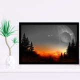 Death Star Movie Framed Art Prints Wall Decor - Painting Prints, Wall Art, Framed Picture, Black Frame