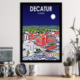 Decatur Illinois Art Sunset Landscape V1, City Art Print, Framed Art Print Wall Art Home Decor, Framed Picture
