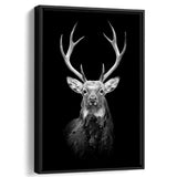 Deer Head Grey Black Hunting Decor Framed Canvas Prints Wall Art - Painting Canvas, Floating Frame, Painting Prints, For Sale