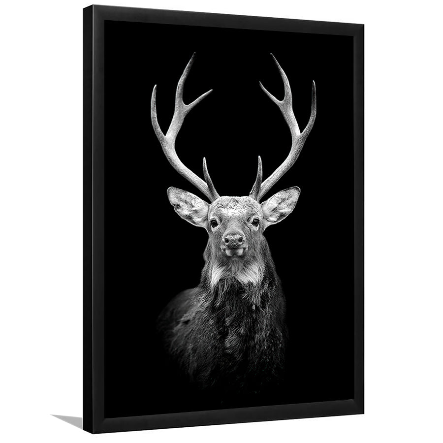 Deer Head Grey Black Hunting Decor Framed Art Prints Wall Decor - Painting Prints, Wall Art, Framed Picture, For Sale