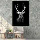 Deer Head Grey Black Hunting Decor Framed Canvas Prints Wall Art - Painting Canvas, Floating Frame, Painting Prints, For Sale
