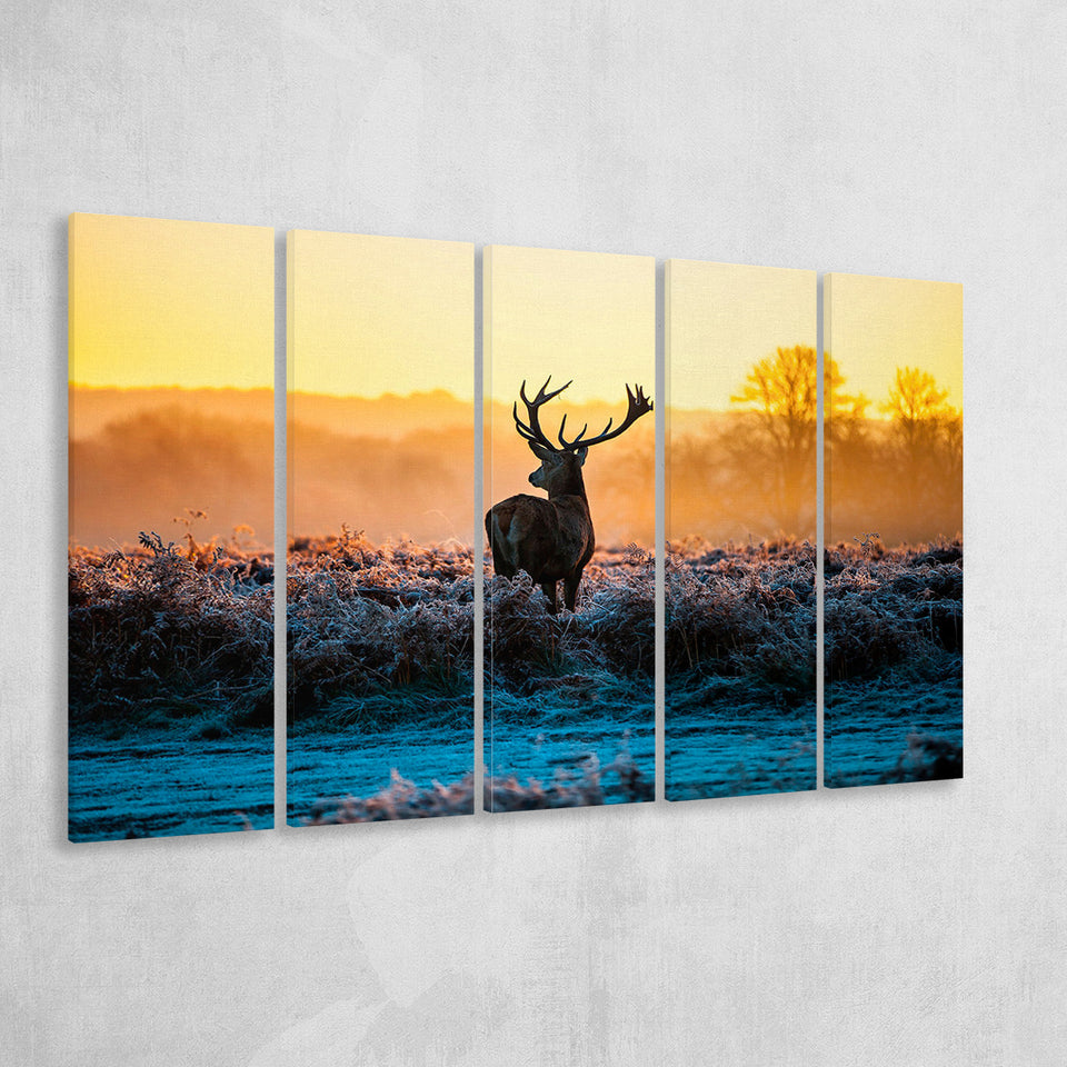Deer Wall  Art 5 Piece B Canvas Prints Wall Art, Multi Panels,Large Canvas