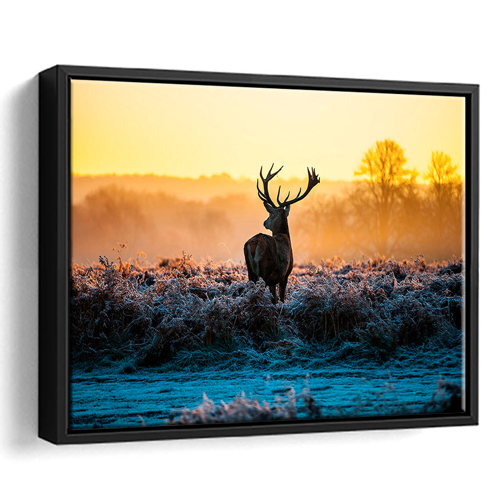 Deer Wall  Art Framed Canvas Prints Wall Art Decor, Framed Picture, Floating Frame