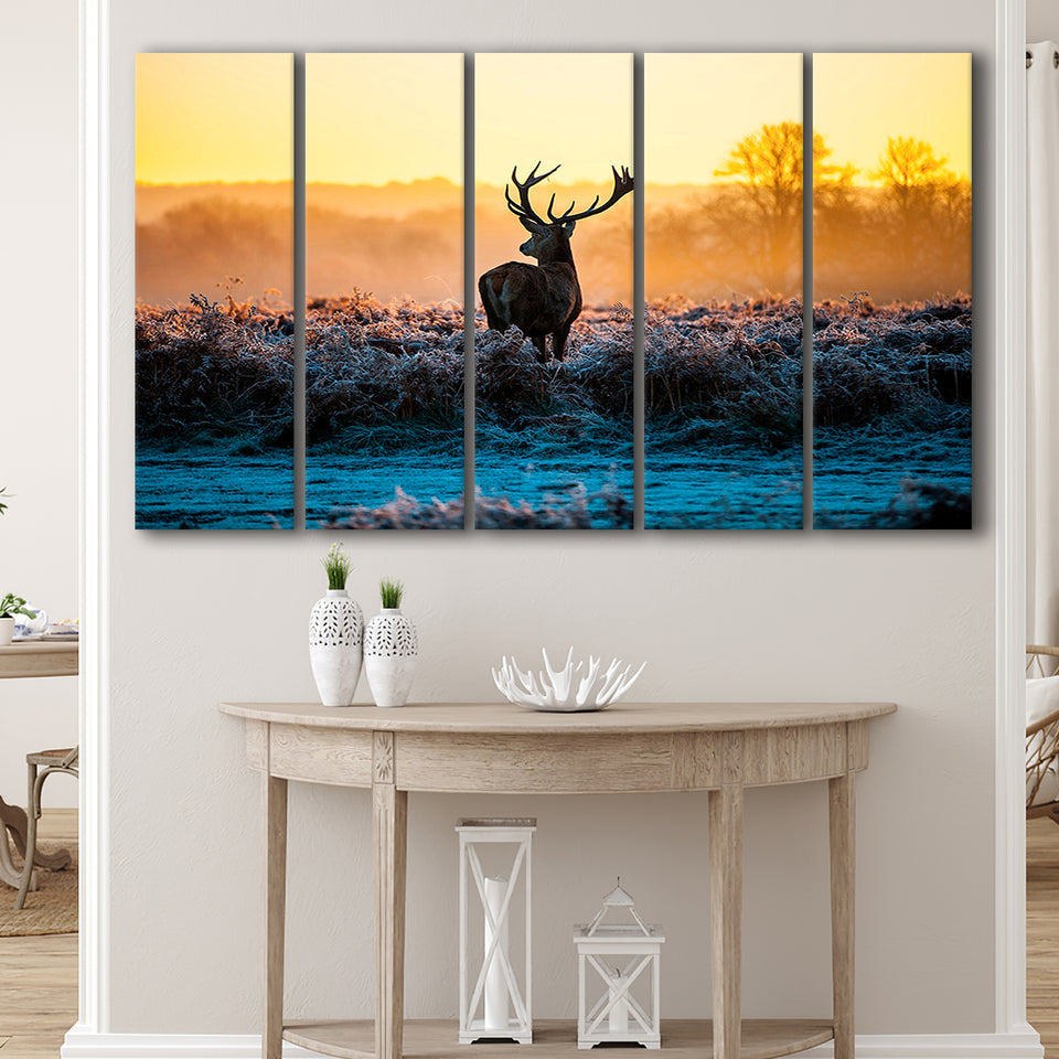 Deer Wall  Art 5 Piece B Canvas Prints Wall Art, Multi Panels,Large Canvas