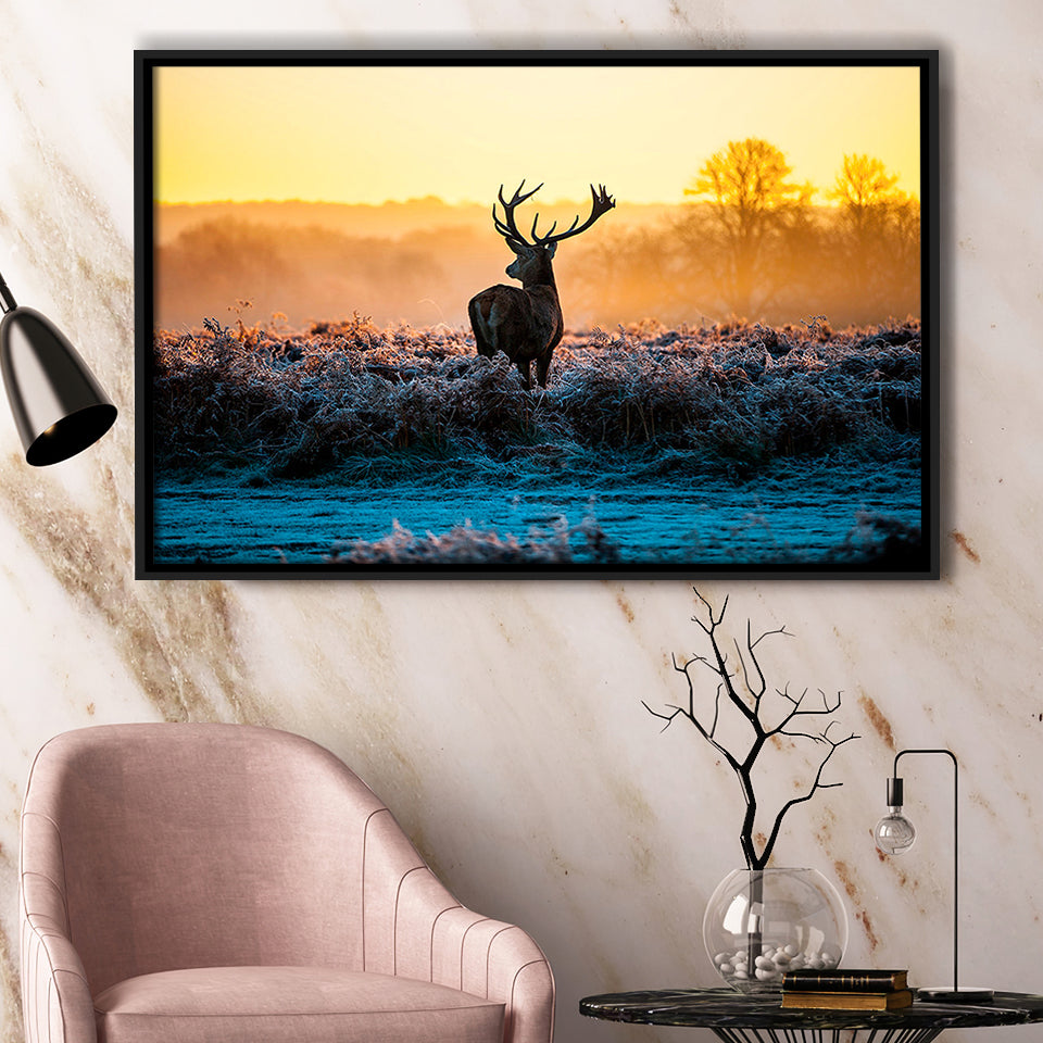 Deer Wall  Art Framed Canvas Prints Wall Art Decor, Framed Picture, Floating Frame