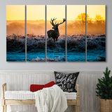 Deer Wall  Art 5 Piece B Canvas Prints Wall Art, Multi Panels,Large Canvas