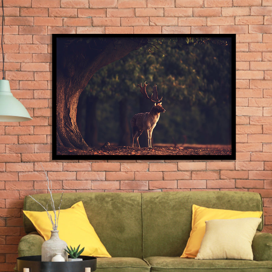 Deer In Forest Framed Art Prints Wall Decor - Painting Prints,Wall Art, Framed Picture,For Sale