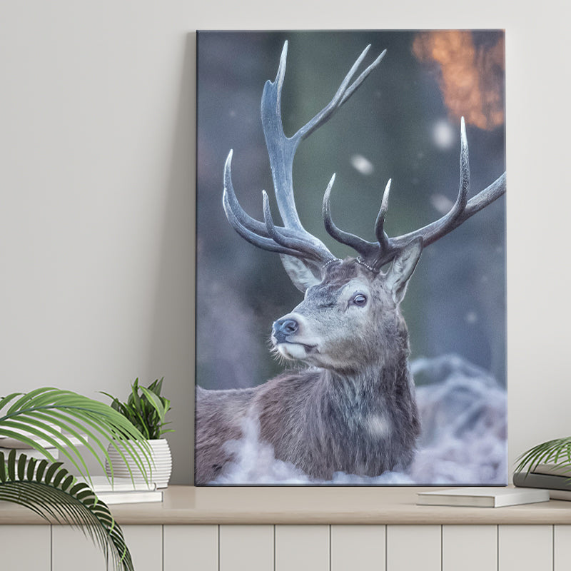 Deer In The Winter Canvas Prints Wall Art - Painting Canvas, Home Wall Decor, Painting Prints, For Sale