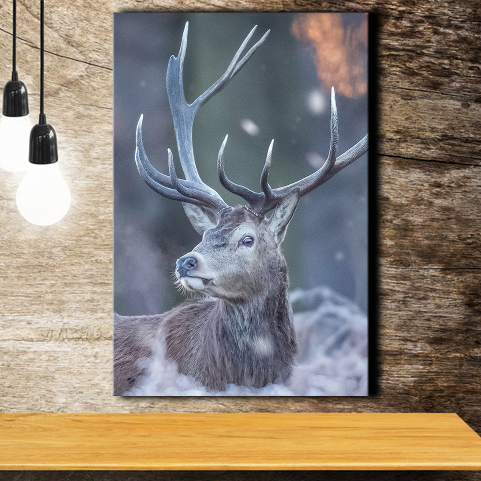 Deer In The Winter Canvas Prints Wall Art - Painting Canvas, Home Wall Decor, Painting Prints, For Sale