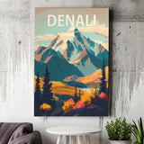 Denali Mountain Retro Art Print ,City Art Print, Large Canvas, Canvas Print Wall Art Home Decor