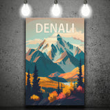 Denali Mountain Retro Art Print ,City Art Print, Large Canvas, Canvas Print Wall Art Home Decor
