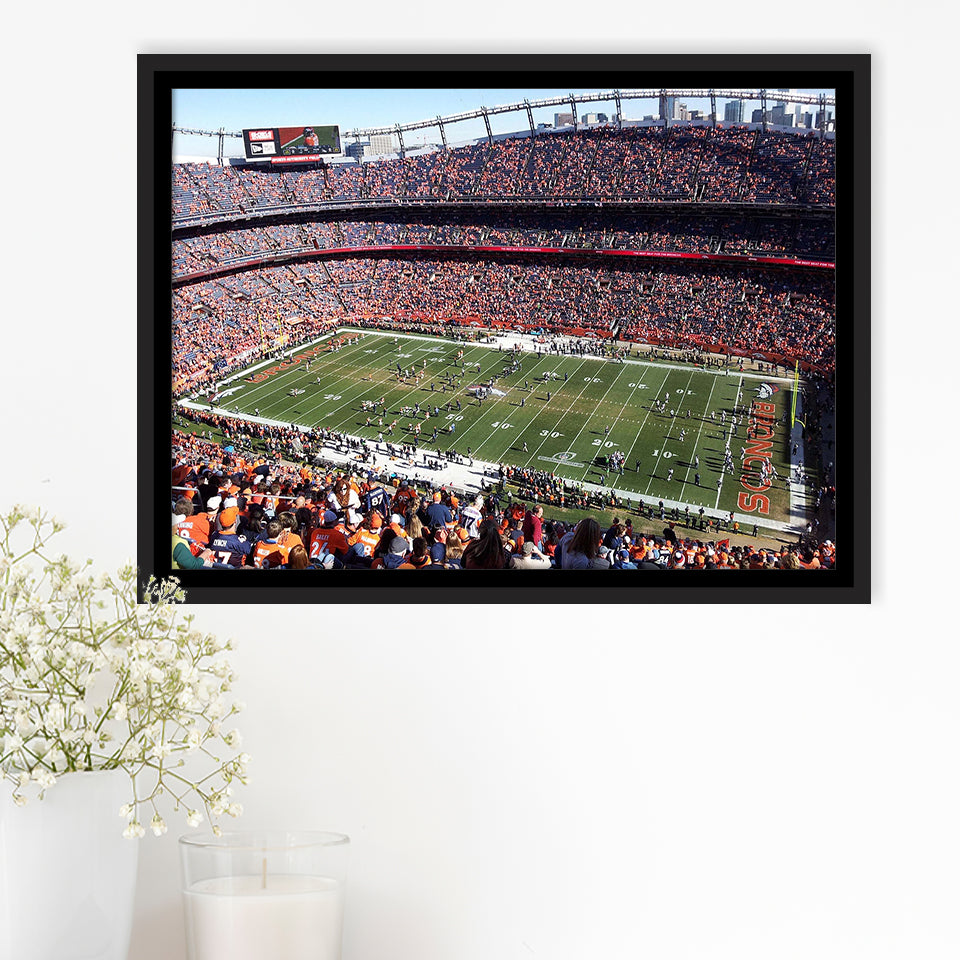 Denver Broncos Stadium Framed Canvas Prints Empower Field At Mile High,Sport Stadium Art Prints, Fan Gift