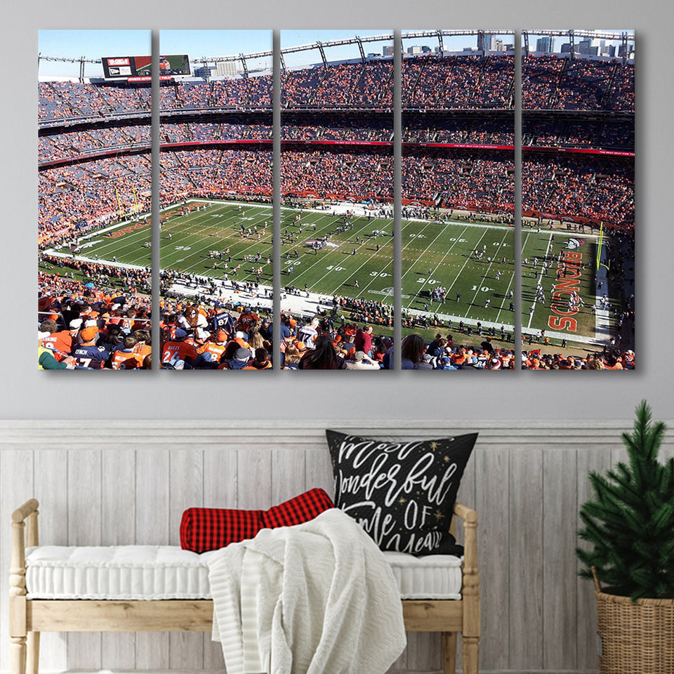 Denver Broncos Stadium Canvas Prints Empower Field At Mile High,Multi Panels B,Sport Stadium Art Prints, Fan Gift