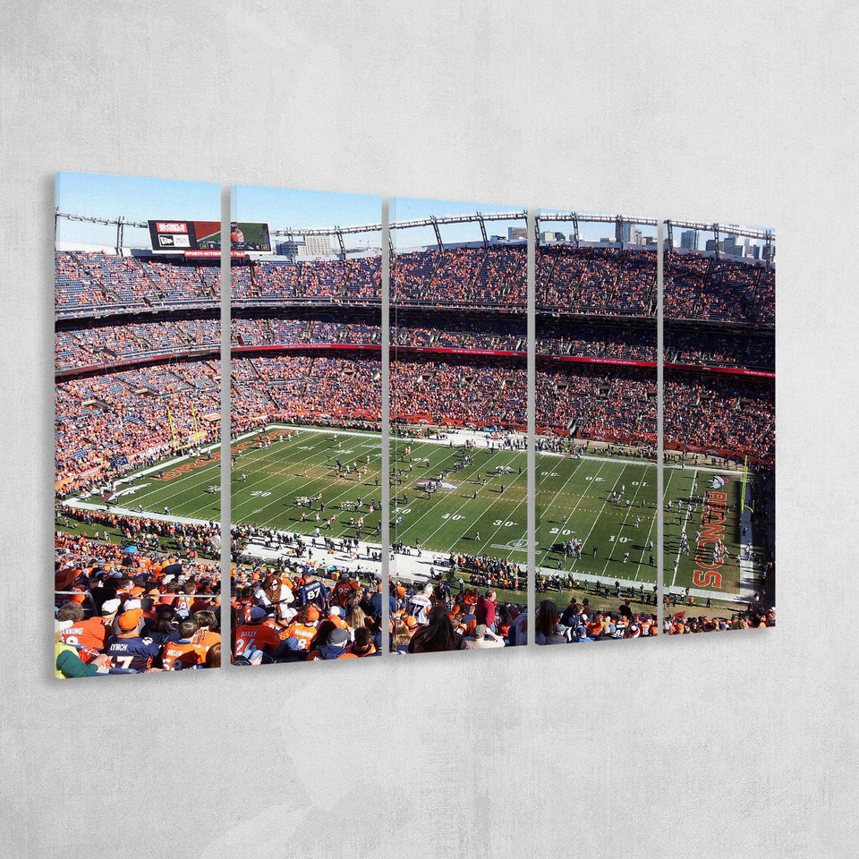 Denver Broncos Stadium Canvas Prints Empower Field At Mile High,Multi Panels B,Sport Stadium Art Prints, Fan Gift