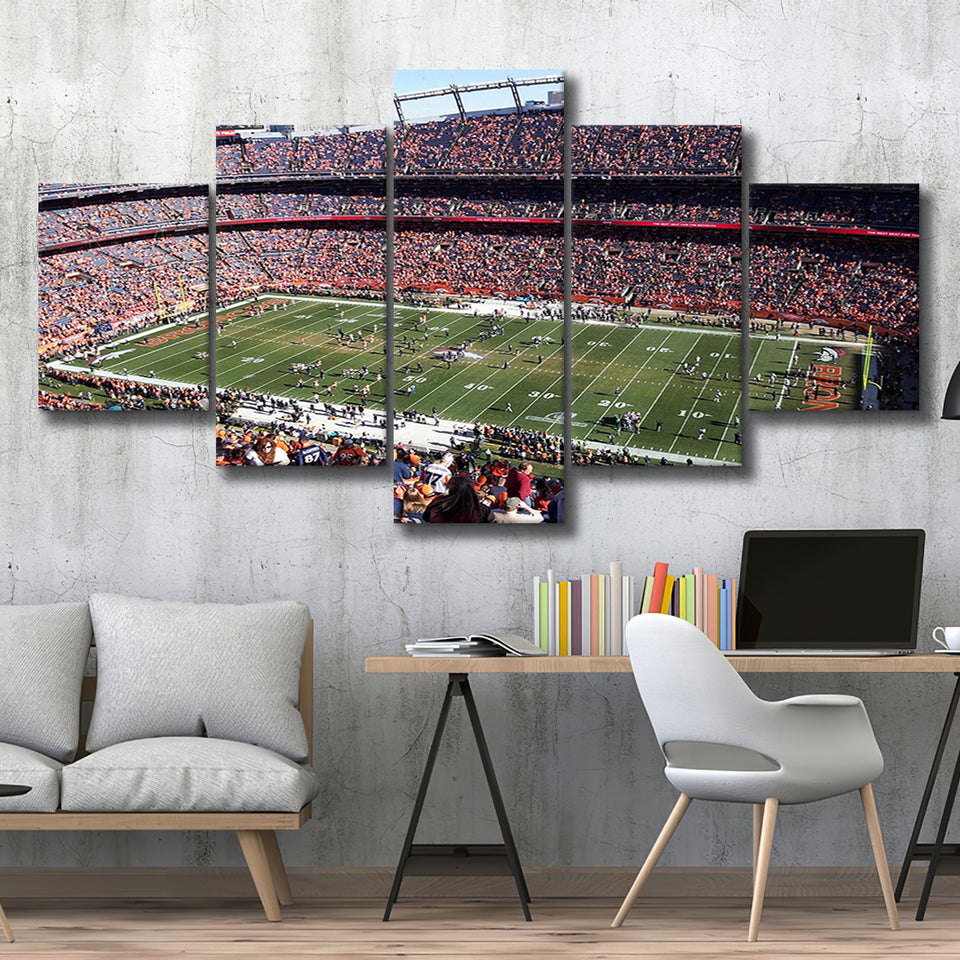 Denver Broncos Stadium Canvas Prints Empower Field At Mile High,Multi Panels,Sport Stadium Art Prints, Fan Gift