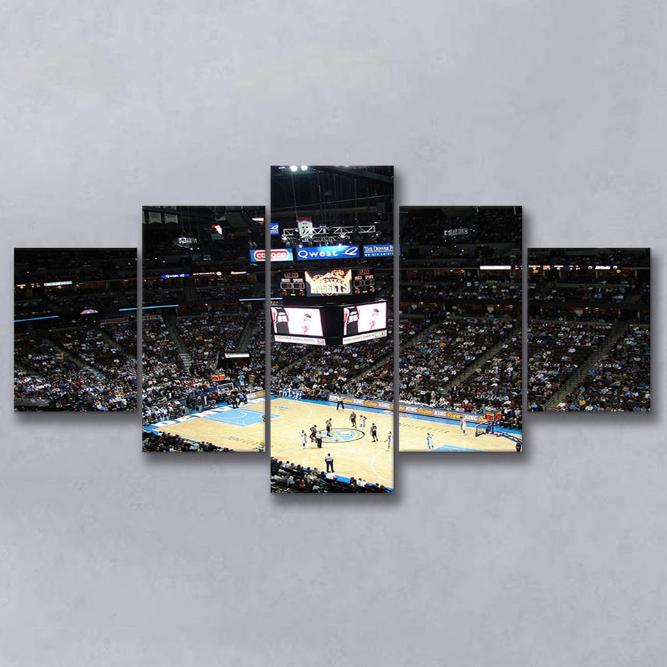 Denver Nuggets Stadium Canvas Prints Pepsi Center Wall Art Basketball,Multi Panels,Sport Stadium Art Prints, Fan Gift