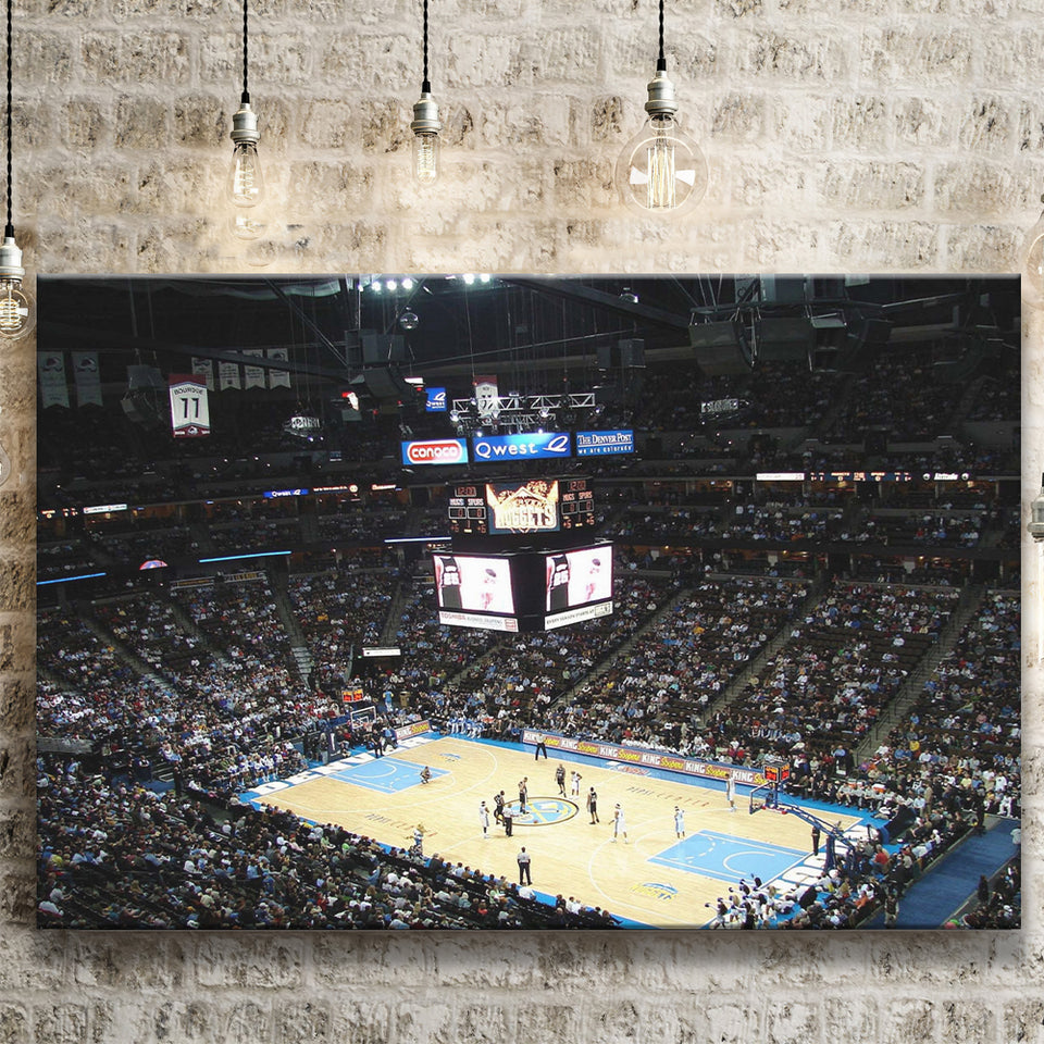 Denver Nuggets Stadium Canvas Prints Pepsi Center Wall Art Basketball,Sport Stadium Art Prints, Fan Gift, Wall Decor